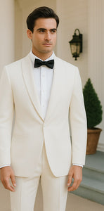 $500 Reg price Gorgio  White or Ivory Jacket with Shawl Lapel 1 button on sale online deal Fashion Tuxedo For Men