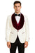 Mens Vested Designer Wide Velvet Wedding Tuxedo in Ivory
