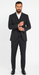 Wide leg Suits - Classic Fit Suits - Athletic Fit Suits 1 Button Vested Suits - Wool Charcoal Suits
