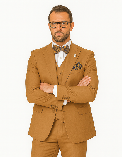 Wide leg Suits - Classic Fit Suits - Athletic Fit Suits 1 Button Vested Suits - Wool Sapphire Suits