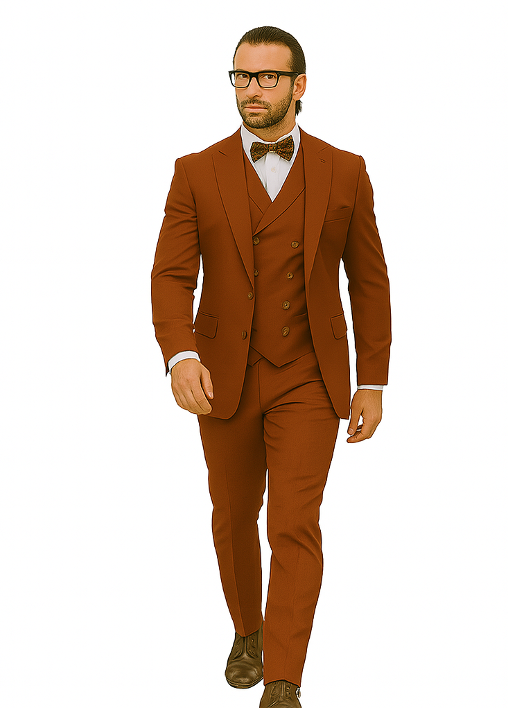 Wide leg Suits - Classic Fit Suits - Athletic Fit Suits 1 Button Vested Suits - Wool Sapphire Suits