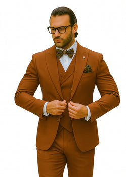 Wide leg Suits - Classic Fit Suits - Athletic Fit Suits 1 Button Vested Suits - Wool Sapphire Suits