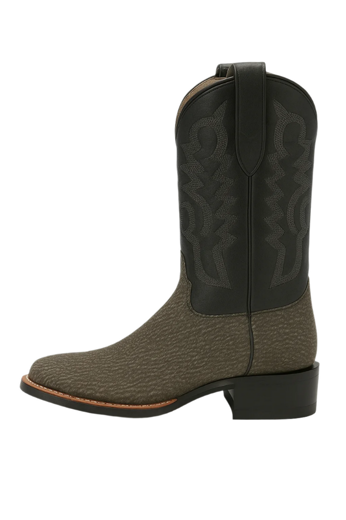 Men's Los Altos Shark Skin Wide Square Toe Boots - Rustic Grey - Image 2