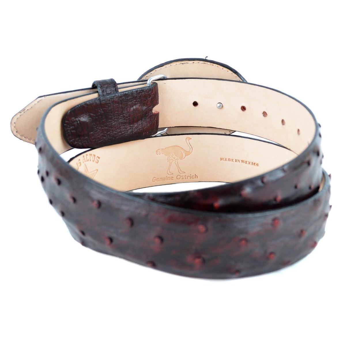 Men's Wild West Ostrich Leg Laser Design Casual Belt 2C24U0518