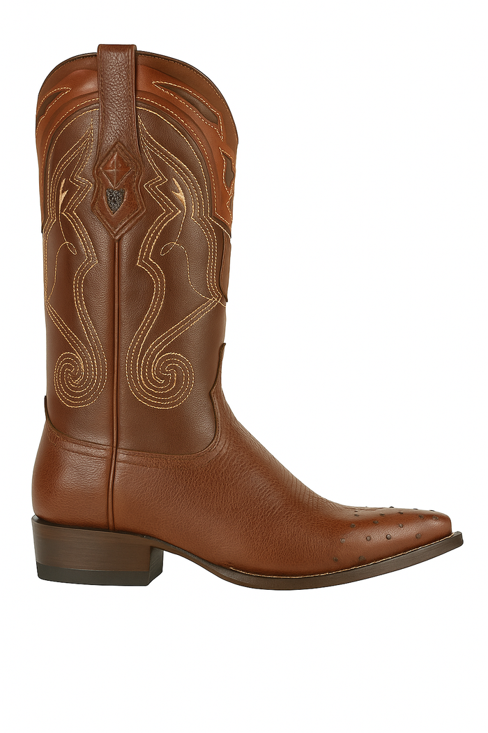 Men's Wild West Smooth Ostrich Skin 3X Toe Boots 29504-B - Image 3