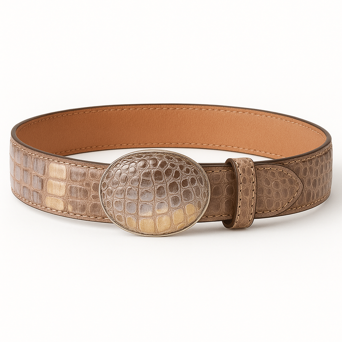 Men's Wild West Caiman Belly Skin Cowboy Belt 2C118249 - Image 4