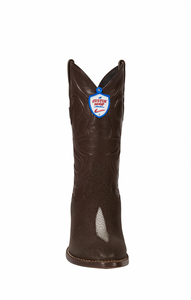 Wild West J-Toe Brown Single Stone Cowboy Boot