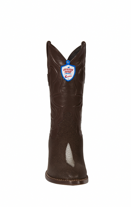 Wild West J-Toe Brown Single Stone Cowboy Boot