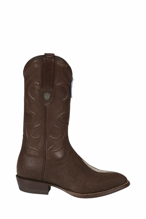 Wild West J-Toe Brown Single Stone Cowboy Boot