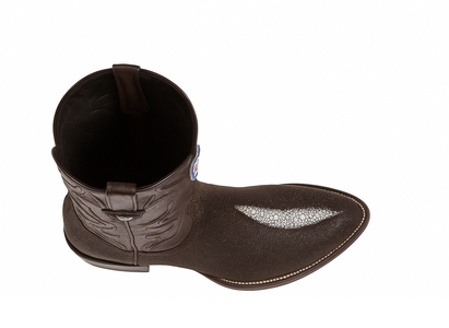 Wild West J-Toe Brown Single Stone Cowboy Boot