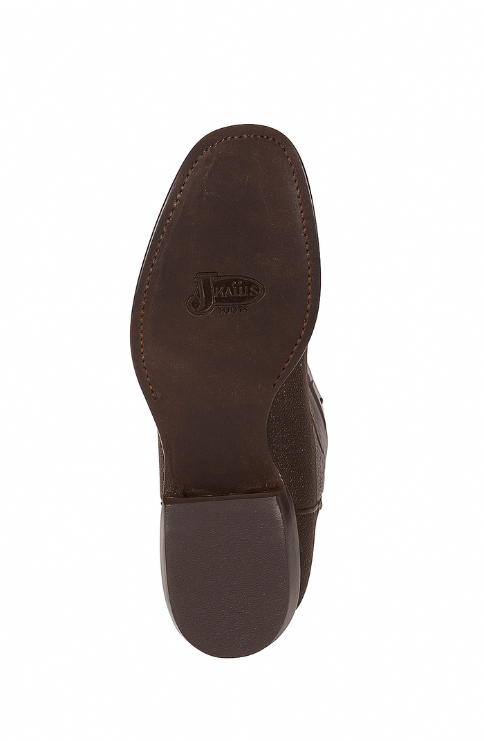 Wild West J-Toe Brown Single Stone Cowboy Boot