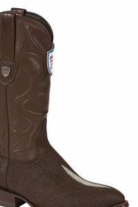 Wild West J-Toe Brown Single Stone Cowboy Boot