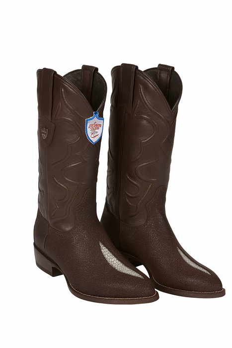 Wild West J-Toe Brown Single Stone Cowboy Boot