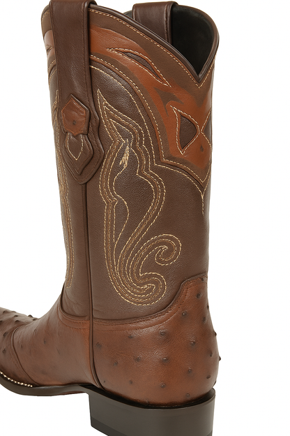 Men's Wild West Smooth Ostrich Skin 3X Toe Boots 29504-B - Image 6
