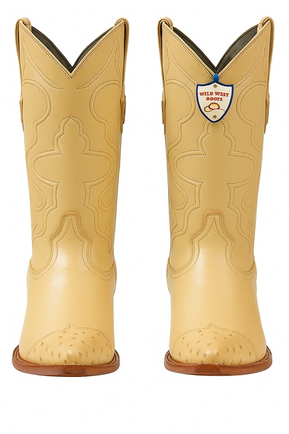 Men's Wild West Smooth Ostrich Skin 3X Toe Boots 29504-B - Image 24