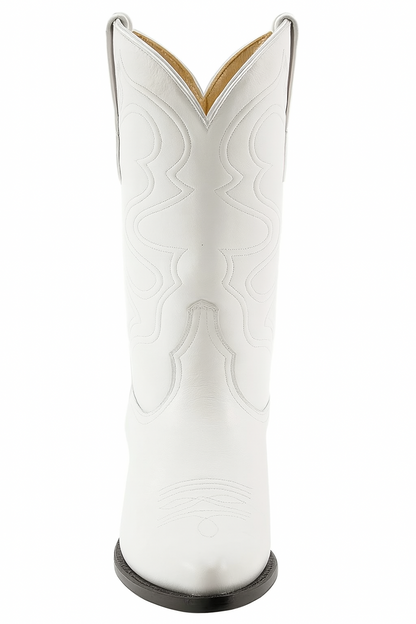 Wild West White Ostrich Leg Cowboy boots - Botas De Avestruz