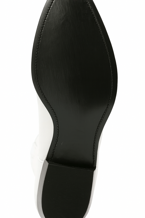 Wild West White Ostrich Leg Cowboy boots - Botas De Avestruz