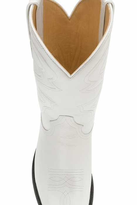 Wild West White Ostrich Leg Cowboy boots - Botas De Avestruz