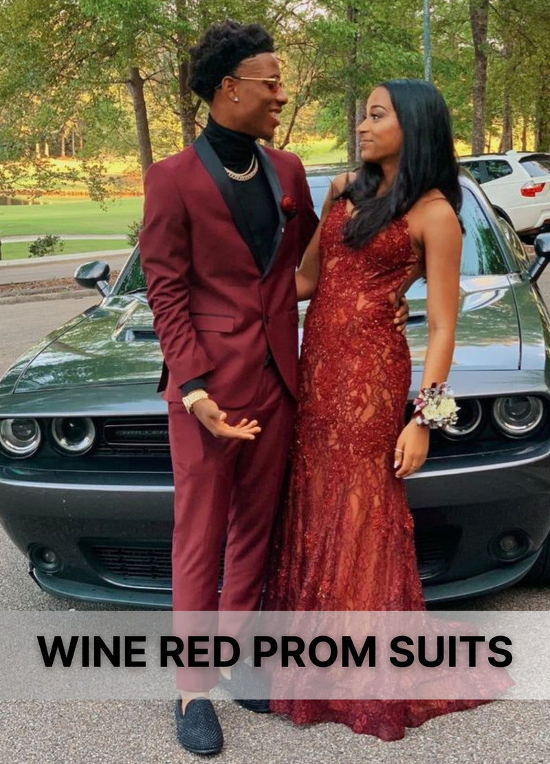 Wine Red Prom Suit