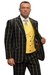 Athletic Suit - Black ~ Yellow Windowpane - Plaid Suit Modern Fit Side Vented Super 150's Wool Fabric - 100% Percent Wool Fabric Suit - Worsted Wool Business Suit