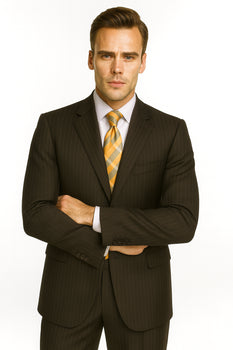 Black Almost Very Dark Gray Wiht Light Gray Pinstripe 100% Worsted Wool Available In 2 Or 3 Buttons Style Regular Classic Cut Cheap Priced Business Suits Clearance Sale - Image 12