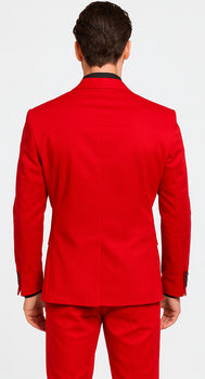 WTXVelvet2BV Alberto Nardoni Men's Red Velvet Suit velour Men's blazer Jacket & Pants (Matching)