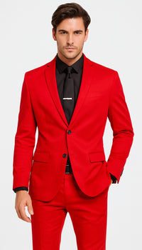 WTXVelvet2BV Alberto Nardoni Men's Red Velvet Suit velour Men's blazer Jacket & Pants (Matching)