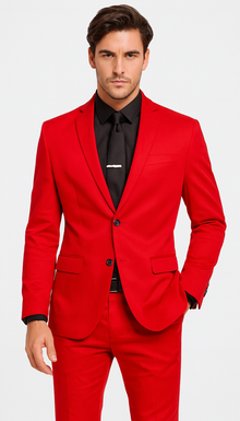 WTXVelvet2BV Alberto Nardoni Men's Red Velvet Suit velour Men's blazer Jacket & Pants (Matching)