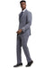 Men's Stacy Adams Modern Fit Vested Suit in Light Grey Micro Check Plaid