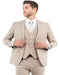 Men's One Button Vested Slim Fit Business & Wedding Suit in Tan