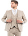 Men's One Button Vested Slim Fit Business & Wedding Suit in Tan
