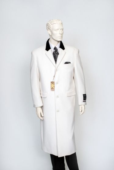 Men’s Camel Chesterfield Overcoat with Brown Velvet Collar, Full Length Cashmere Style Dress Coat