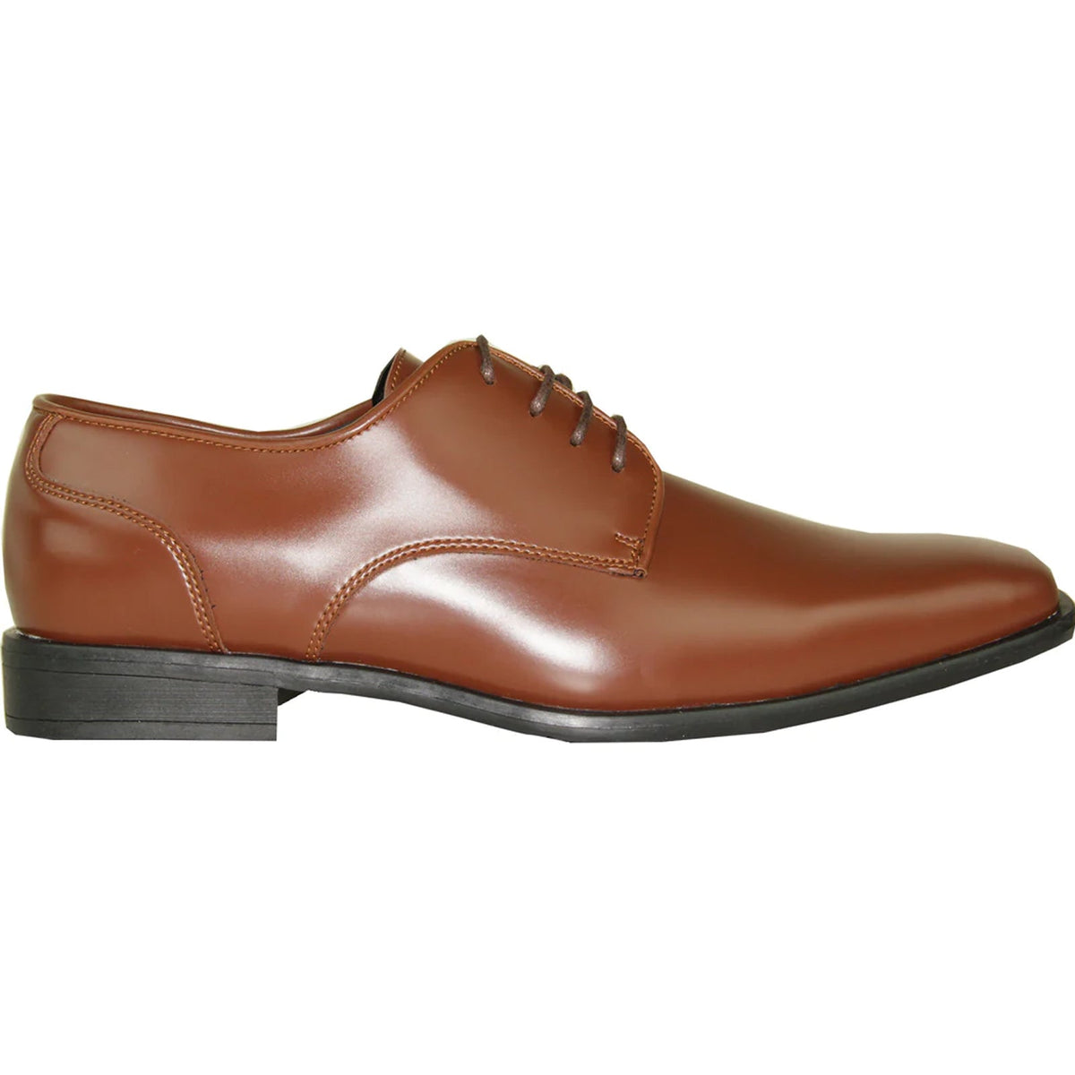 Bravo Mens Modern Pointy Square Toe Oxford Dress Shoe in Cognac