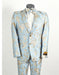 Mens 2 Button Sky Blue & Silver Foil Paisley Prom & Wedding Tuxedo