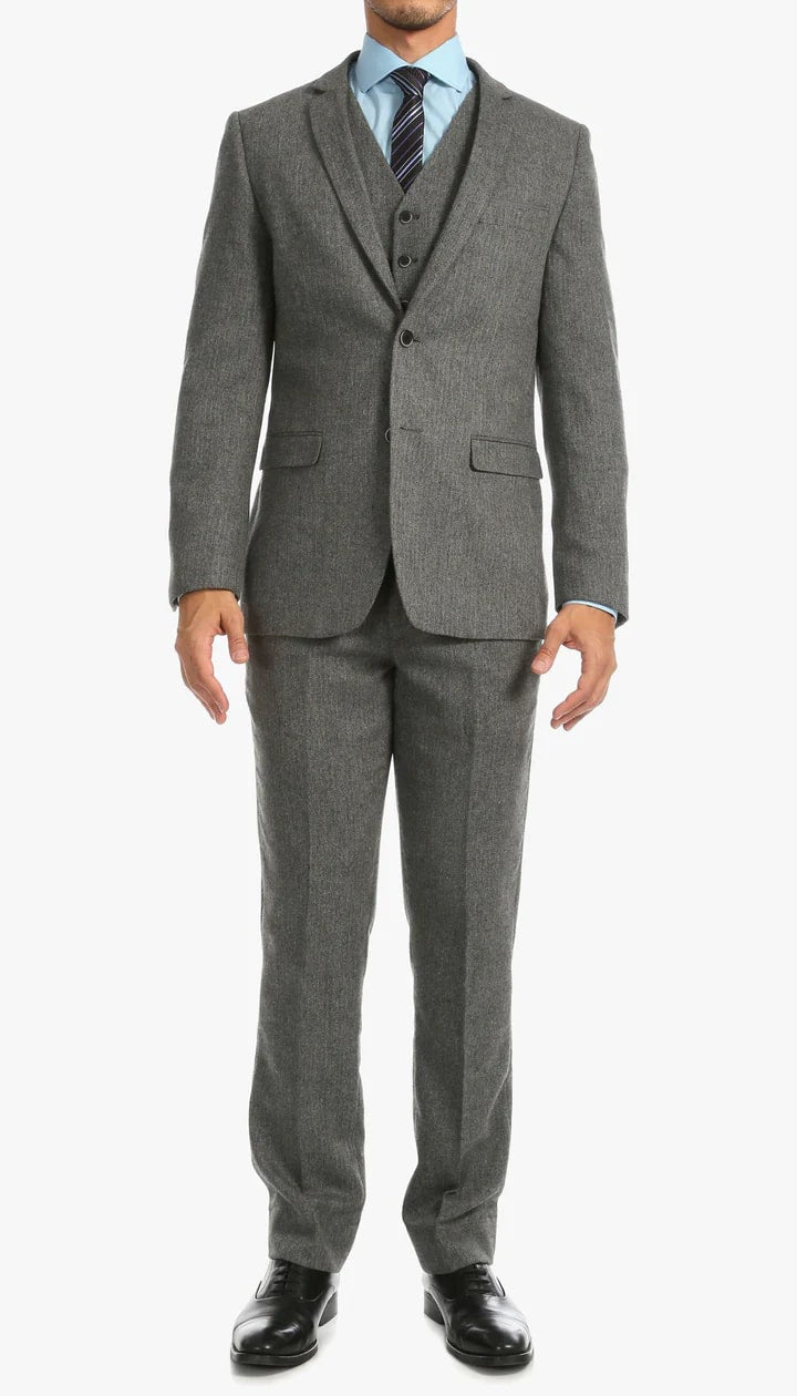 1920's Men's Clothing - Tweed Suit - Herringbone 1920s Mens Suit  - Vintage Grey Suit - Image 2