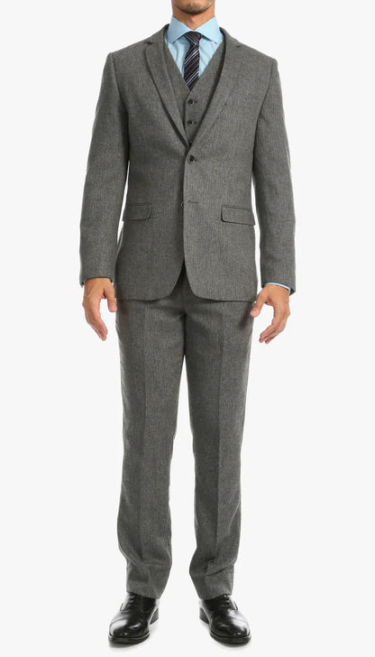 1920's Men's Clothing - Tweed Suit - Herringbone 1920s Mens Suit  - Vintage Grey Suit - Image 2