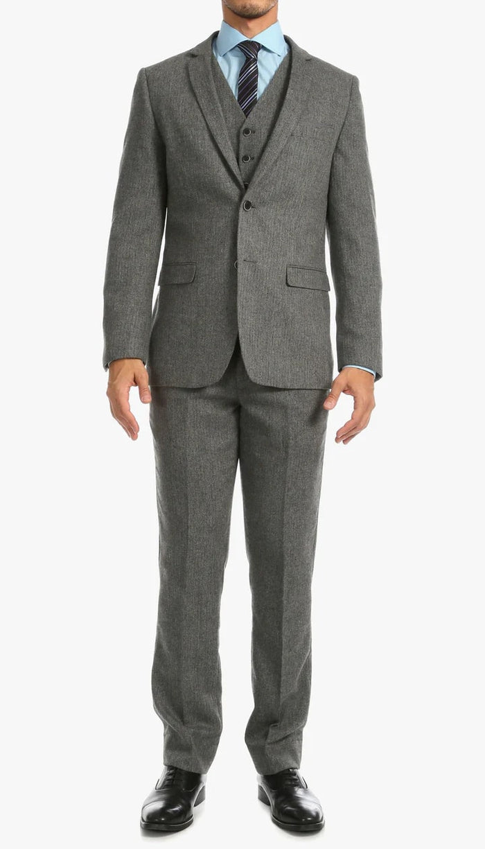 1920's Men's Clothing - Tweed Suit - Herringbone 1920s Mens Suit  - Vintage Grey Suit - Image 2