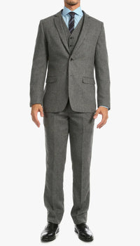 1920's Men's Clothing - Tweed Suit - Herringbone 1920s Mens Suit  - Vintage Grey Suit - Image 2