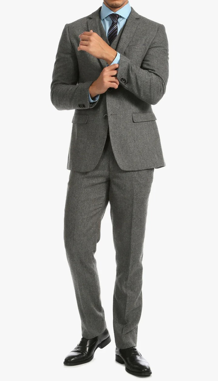 1920's Men's Clothing - Tweed Suit - Herringbone 1920s Mens Suit  - Vintage Grey Suit - Image 3