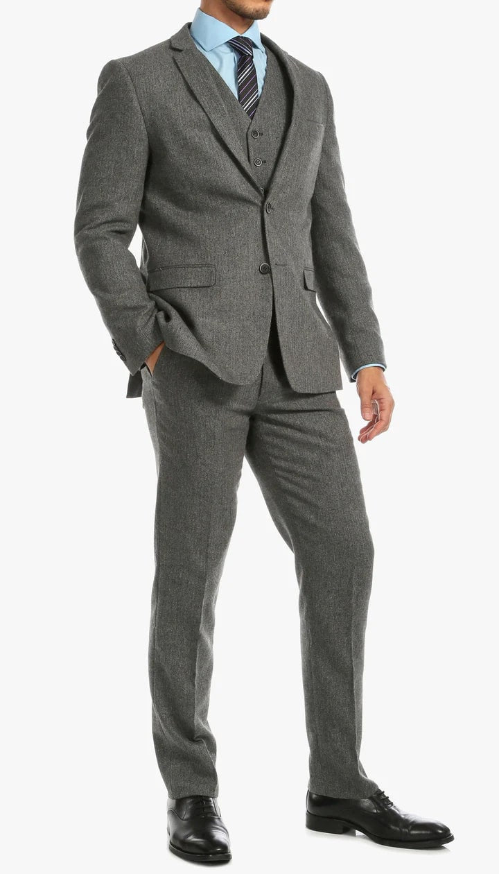 1920's Men's Clothing - Tweed Suit - Herringbone 1920s Mens Suit  - Vintage Grey Suit - Image 4