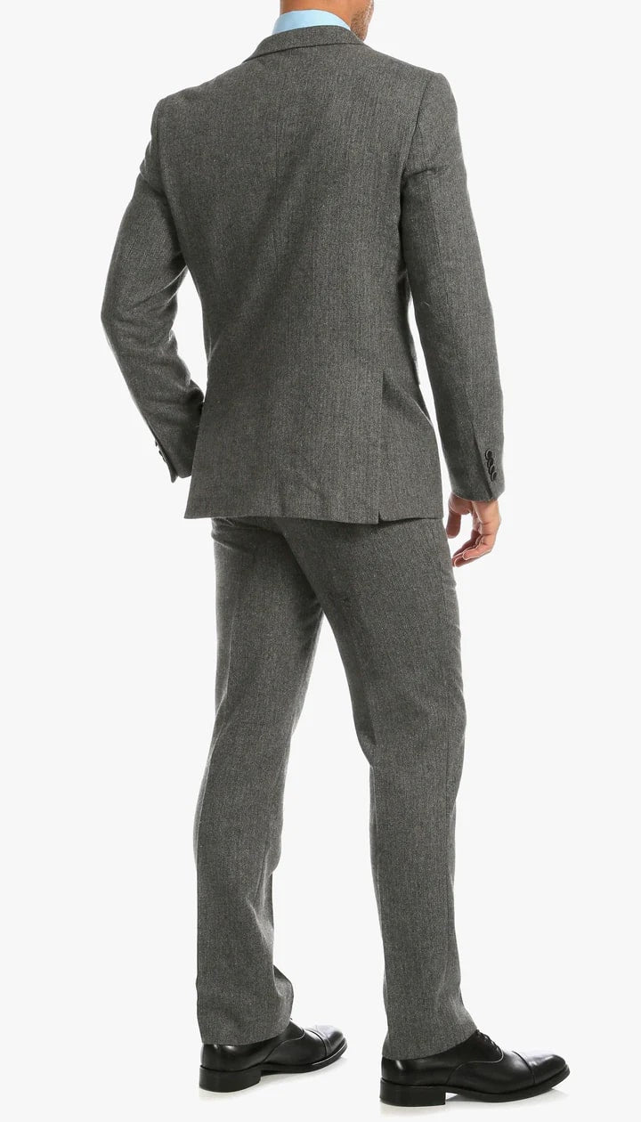 1920's Men's Clothing - Tweed Suit - Herringbone 1920s Mens Suit  - Vintage Grey Suit - Image 5