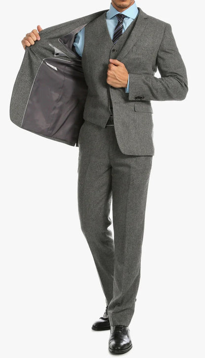 1920's Men's Clothing - Tweed Suit - Herringbone 1920s Mens Suit  - Vintage Grey Suit - Image 8