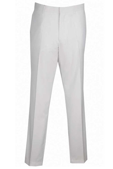 Mens Skinny Fit Wool Feel Flat Front Dress Slacks in White