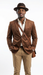 Zacchi Men’s Cognac Micro Suede Sport Coat