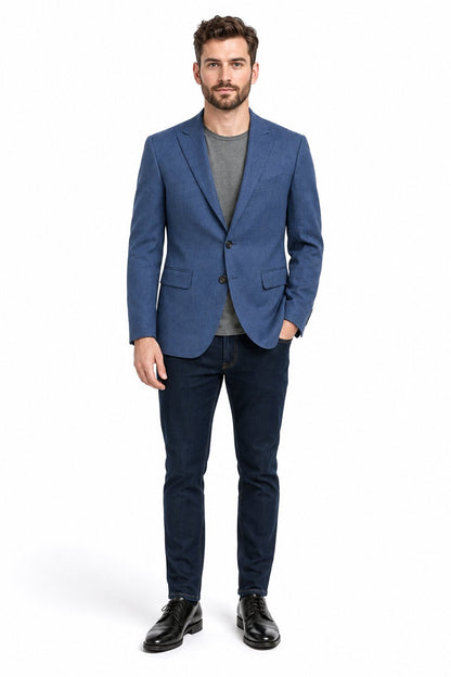 Zacchi Terri 73911 Mens Cobalt Blue Blazer – Slim Fit Stylish Formal & Party Wear Jacket