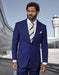 Statement Men's 2 Piece 100% Wool Modern Fit Suit - Pic Stitching