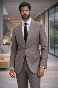 Statement Men's 2 Piece 100% Wool Modern Fit Suit - Pic Stitching