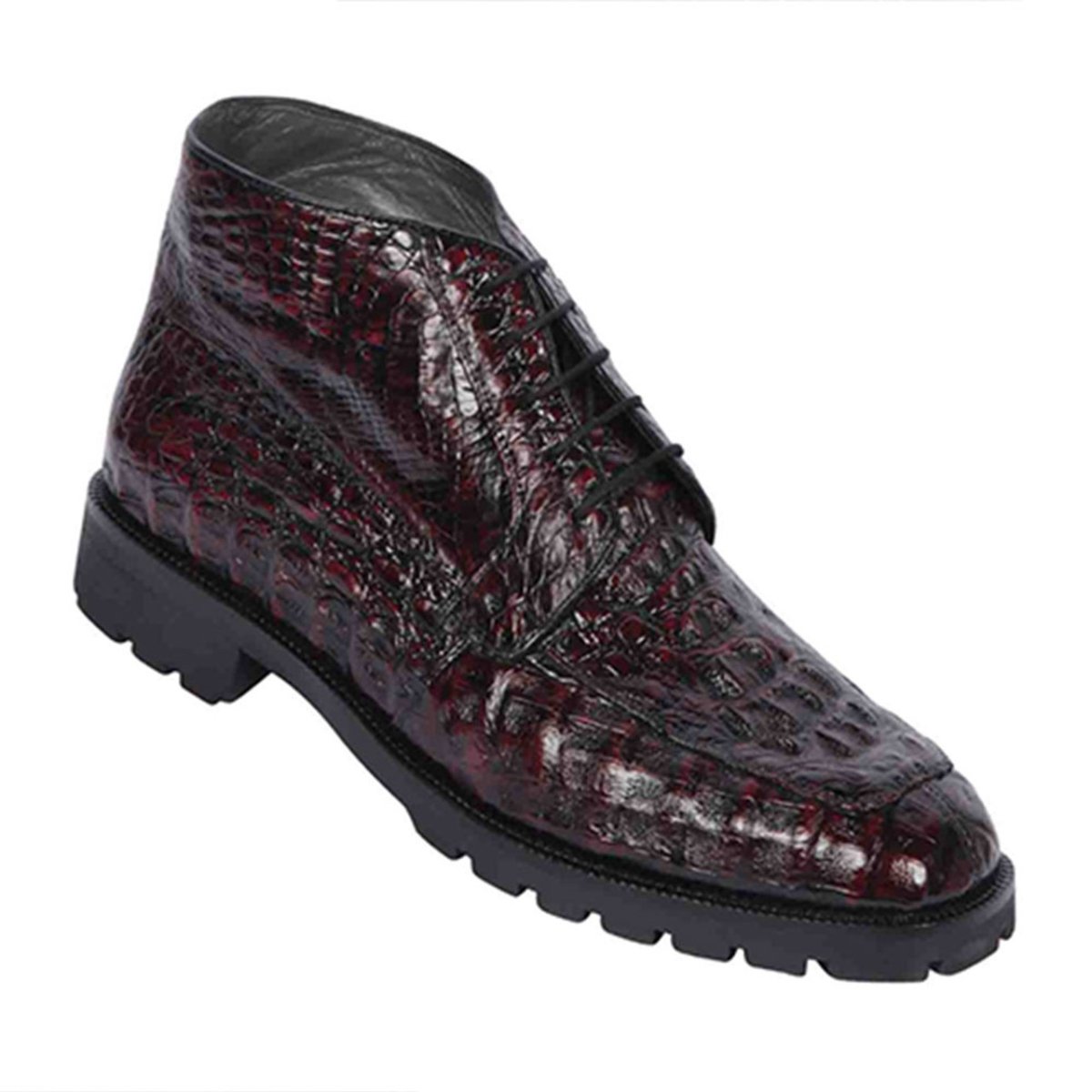 Zapato Botín Piel Caiman Lomo Color Cherry LAB-ZA2060218 — MensUSA