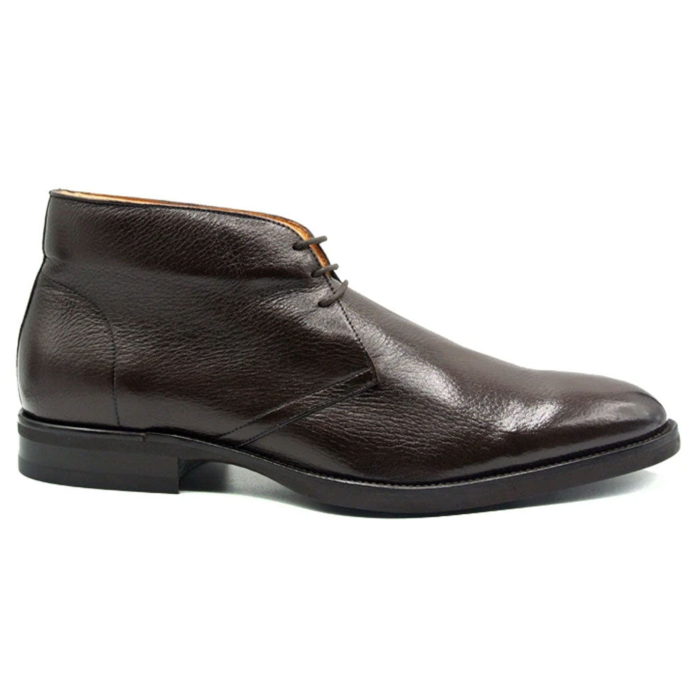 Zelli Marco Genuine Deerskin Lace-Up Chukka Boots in Dark Brown
