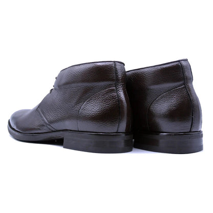 Zelli Marco Genuine Deerskin Lace-Up Chukka Boots in Dark Brown
